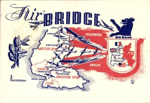 Ak Berlin Pankow Rosenthal, One Year Air Bridge Luftbrücke, Deutschland Zonen