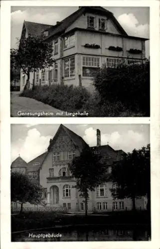Ak Lenste Grömitz in Ostholstein, Kinder- und Genesungsheim Lensterhof, Hauptgebäude, Liegehalle