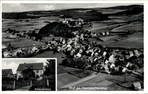 Ak Wernberg Köblitz in der Oberpfalz, Fliegeraufnahme, Schlenz Kurheim