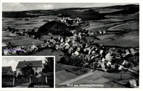 Ak Wernberg Köblitz in der Oberpfalz, Fliegeraufnahme, Schlenz Kurheim