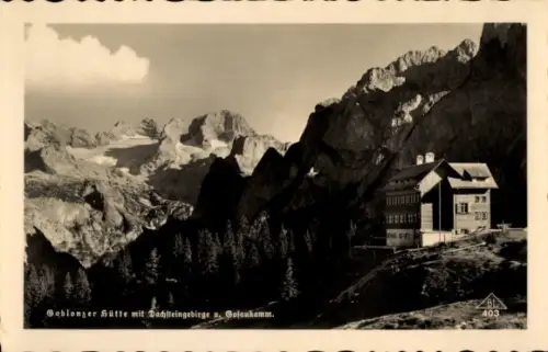 Ak Gosau in Oberösterreich, Gablonzer Hütte, Dachsteingebirge