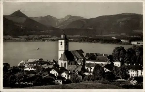 Ak St. Wolfgang am Wolfgangsee Oberösterreich,  Kirche, Berge, See,  