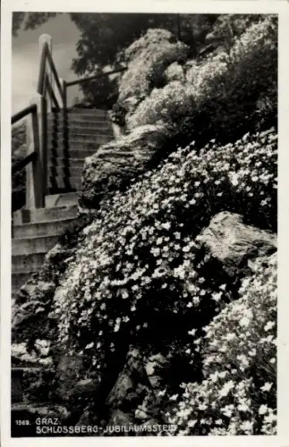 Ak Graz Steiermark, Blumen, Treppe, Schlossberg,  Jubiläum
