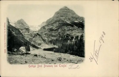 Ak Trafoi Stilfs Stelvio Südtirol, Heilige Drei Brunnen, Berge, Natur, Landschaft, Trafoi