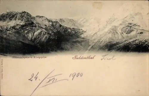 Ak Suldental Val di Solda in Südtirol, Blick auf das Tal