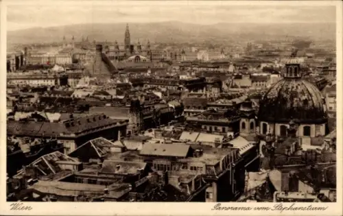 Ak Wien 1 Innere Stadt, Panoramaansicht von  Stephansdom,  Architektur