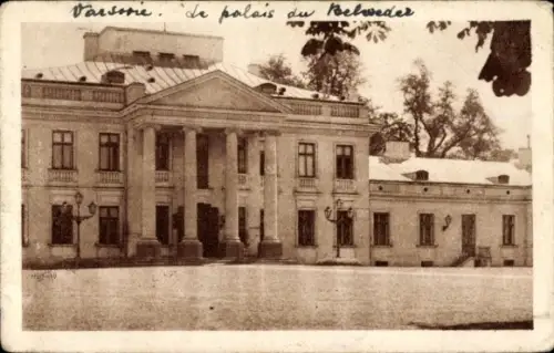 Ak Warszawa Warschau Polen, Palais du Belweder,  Architektur, sepia Farbton