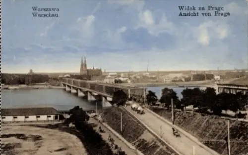 Ak Warszawa Warschau Polen, Praga, Brücke