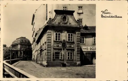 Ak Wien 1 Innere Stadt, Dreimäderlhaus,  Schwarz-Weiß-Foto, Text: WILL, SL-KUI