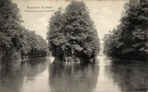 Ak Neumühle Altruppin Neuruppin in Brandenburg, Ruppiner Schweiz, Rningabelung bei  Flusslandscha