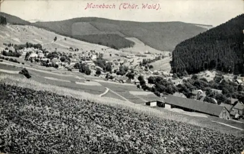 Ak Manebach Ilmenau in Thüringen,  Thüringer Wald, Landschaft, 5 Pfennig