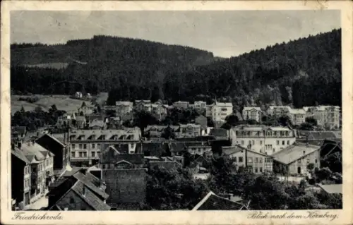 Ak Friedrichroda im Thüringer Wald,  Blick nach dem Hornberg, Stadtansicht, Berge im Hintergrund
