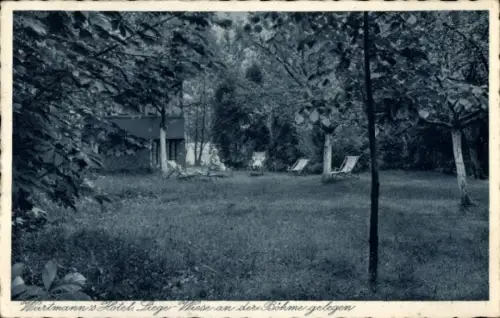 Ak Walsrode in der Lüneburger Heide, Wiese, Liegestühle, Bäume, Wurtmann's Hotel, Schwarz-Weiß-Fo