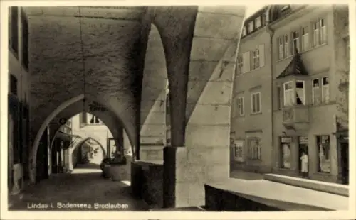Ak Lindau am Bodensee Schwaben,  Bodensee, Brodlauben,  Architektur, Passagen