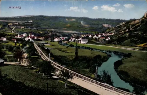 Ak Aistaig Oberndorf am Neckar Schwarzwald,  Landschaft, Fluss, Häuser, Brücke