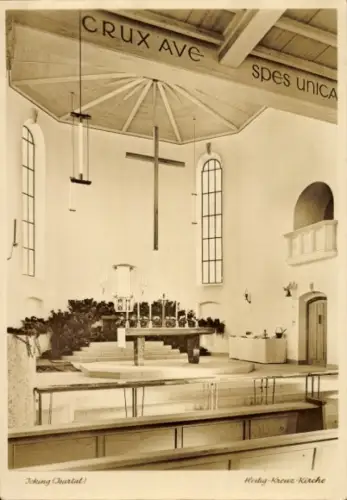 Ak Icking in Oberbayern, Innenansicht Heilig Kreuz Kirche
