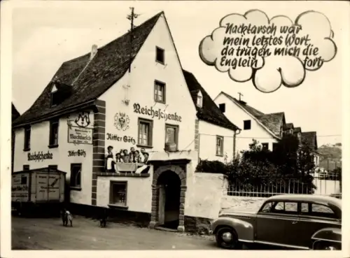 Ak Cröv Kröv an der Mosel, Reichsschenke zum Ritter Götz, Nacktarsch, Wirt Jungle Dick