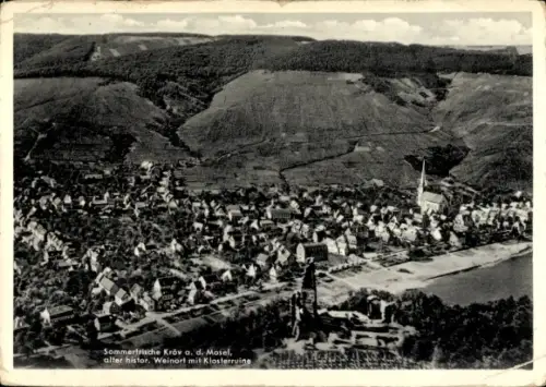 Ak Kröv an der Mosel, Luftaufnahme , Klosterruine