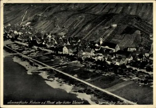 Ak Kinheim an der Mosel, Luftaufnahme