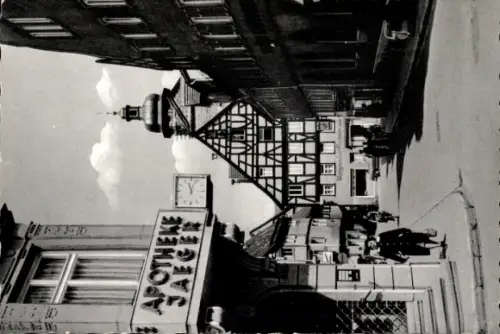 Ak Aalen im Ostalbkreis Württemberg, Apotheke Jaeger, Uhr, Straßenszene, Aalen