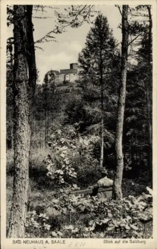 Ak Bad Neuhaus Bad Neustadt an der Saale Unterfranken, Blick zur Salzburg