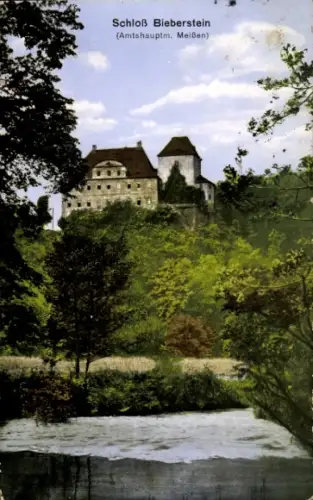 Ak Bieberstein Reinsberg in Sachsen, Schloß  Amtshauptm. Meißen, Landschaft mit Wasser