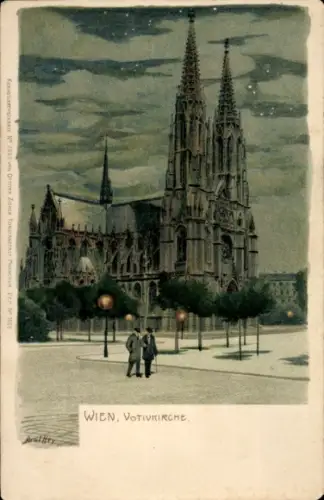 Litho Wien 9 Alsergrund Österreich, Votivkirche