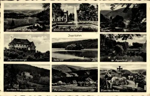 Ak Iserlohn im Märkischen Kreis, Franzosenhohl, Verschiedene Landschaftsansichten,  Eisernes Kreu