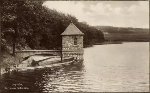 Ak Iserlohn im Märkischen Kreis, Franzosenhohl, Seiler-See, Wasser, Steinhäuschen, Bäume, Landsch