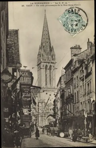 Ak Caen Calvados,  Rue Saint Pierre