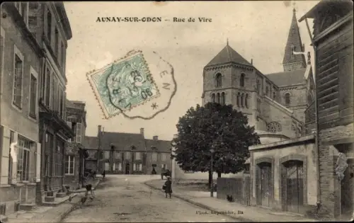 Ak Aunay sur Odon Calvados, Rue de Vire