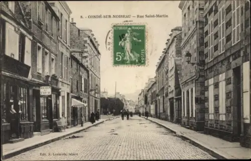 Ak Condé sur Noireau Calvados, Rue Saint Martin