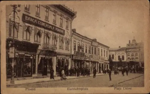 Ak Ploesti Ploiești Rumänien, Eintrachtsplatz, Bank