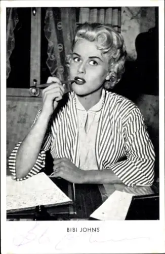 Ak Schauspielerin und Sängerin Bibi Johns, Portrait, Autogramm, Film Wie werde ich Filmstar