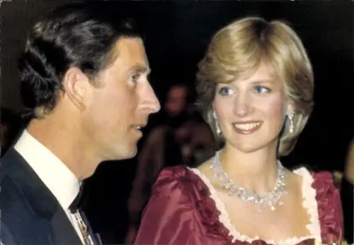 Ak Diana, Princess of Wales, Prince Charles, Portrait