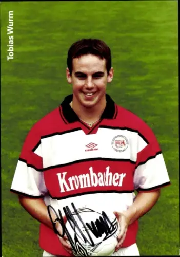 Autogrammkarte Fußballer Tobias Wurm, Sportfreunde Siegen, Autogramm