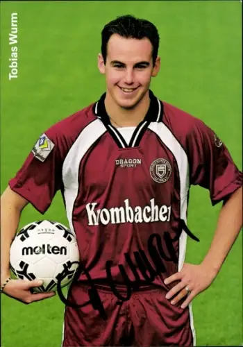 Autogrammkarte Fußballer Tobias Wurm, Sportfreunde Siegen, Autogramm