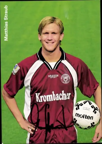 Autogrammkarte Fußballer Matthias Straub, Sportfreunde Siegen, Autogramm