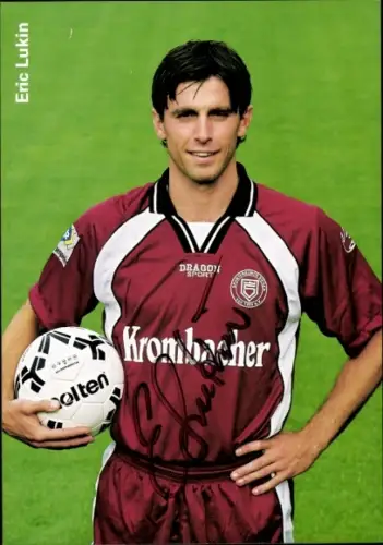 Autogrammkarte Fußballer Eric Lukin, Sportfreunde Siegen, Autogramm