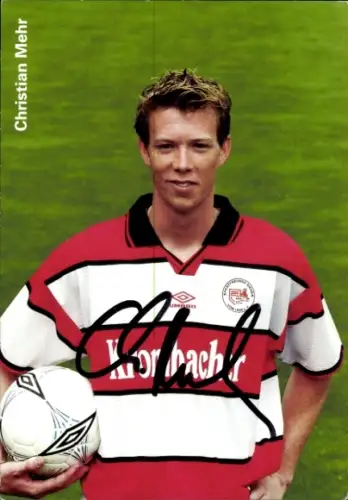 Autogrammkarte Fußballer Christian Mehr, Sportfreunde Siegen, Autogramm