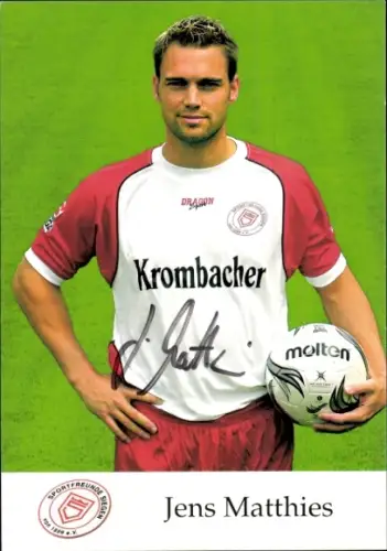 Autogrammkarte Fußballer Jens Matthies, Sportfreunde Siegen, Autogramm