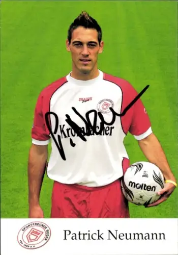 Autogrammkarte Fußballer Patrick Neumann, Sportfreunde Siegen, Autogramm