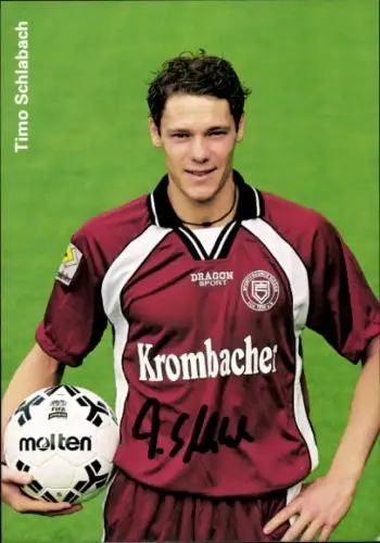 Autogrammkarte Fußballer Timo Schlabach, Sportfreunde Siegen, Autogramm