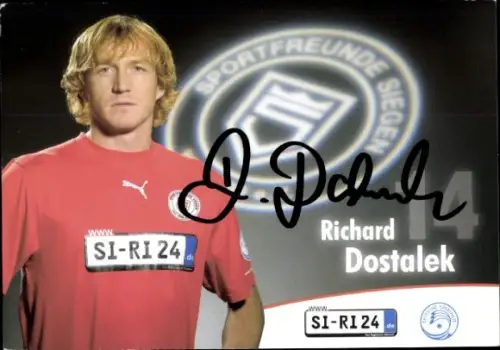 Autogrammkarte Fußballer Richard Dostalek, Sportfreunde Siegen, Autogramm