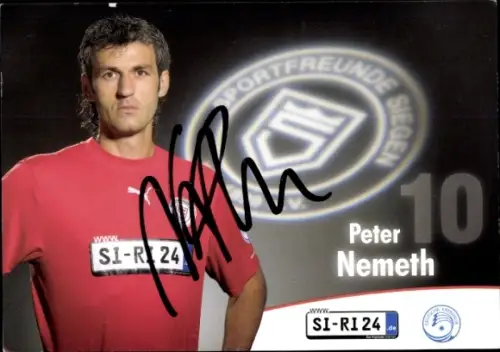 Autogrammkarte Fußballer Peter Nemeth, Sportfreunde Siegen, Autogramm