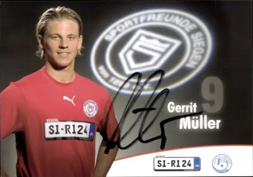 Autogrammkarte Fußballer Gerrit Müller, Sportfreunde Siegen, Autogramm