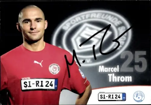 Autogrammkarte Fußballer Marcel Throm, Sportfreunde Siegen, Autogramm