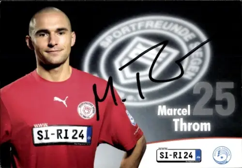 Autogrammkarte Fußballer Marcel Throm, Sportfreunde Siegen, Autogramm