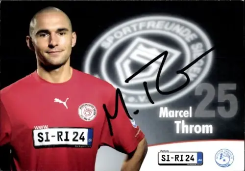 Autogrammkarte Fußballer Marcel Throm, Sportfreunde Siegen, Autogramm