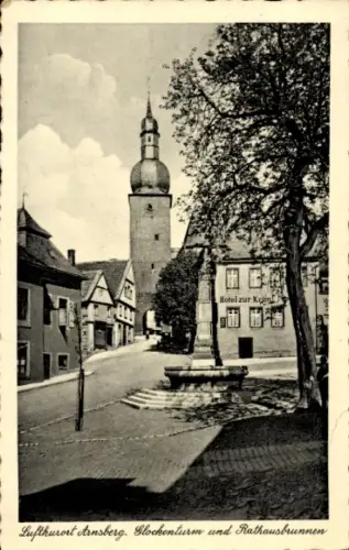 Ak Arnsberg im Sauerland Westfalen, Glockenturm, Rathausturm